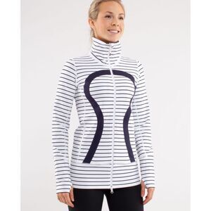 Lululemon Athletica White and Black Varsity Jacket